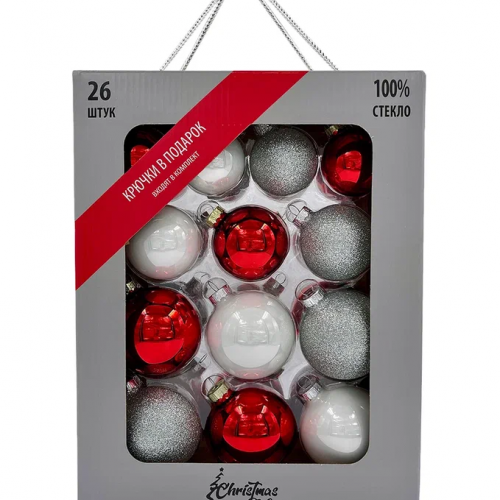 Набор стеклянных шаров Морозная рябина 26 шт., Christmas DeLuxe (88723)