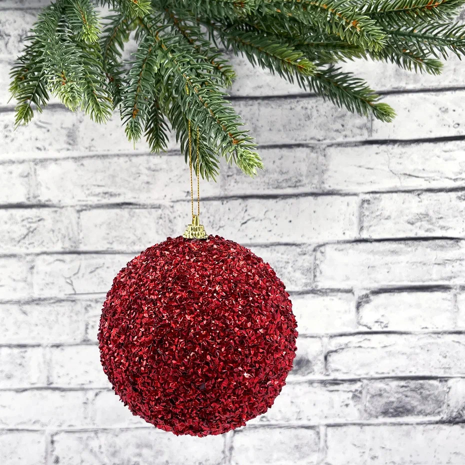 Шар новогодний Бисер 10 см., красный, пенопласт, Christmas DeLuxe (86855) Шар новогодний Бисер 10 см., красный, пенопласт, Christmas DeLuxe (86855)