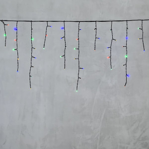 Светодиодная бахрома 3,1*0,5 м., 150 разноцветных LED ламп, 220В., черный провод ПВХ, LTC (PIL150-11-2M)