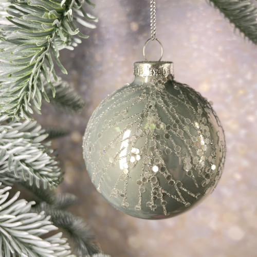 Набор стеклянных шаров Новогодняя поземка 70 мм., 18 шт., нежно-голубой, Christmas DeLuxe (86792)