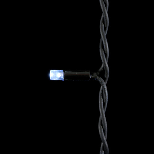 Светодиодная гирлянда Sealed с супер-мерцанием 10 м., 220V ., 75 холодных белых LED ламп, черный каучук, LTC (LL75ABL-1-2W)