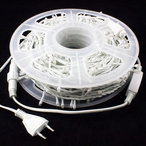 Светодиодная нить с мерцающим диодом 40 м., 220V, 400 розовых LED ламп, белый провод ПВХ, соединяемая, Winner Light (P.01.6w.400+)