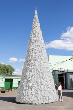 Уличная елка Русская белая 15 м., каркасная, ПВХ, Green Trees (GT15RUSPVCW)