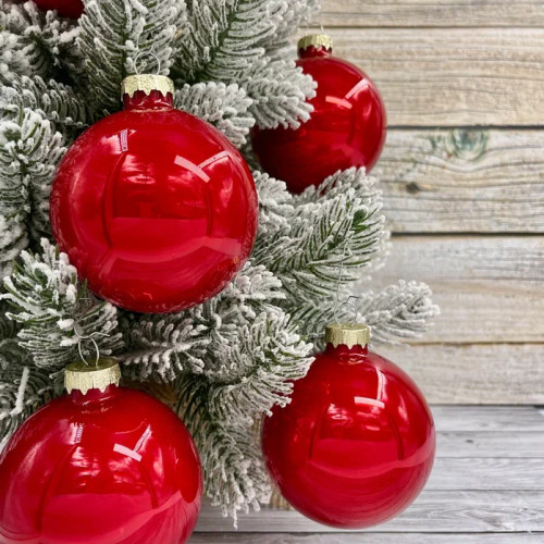Набор стеклянных шаров Алые паруса 80 мм., 9 шт., Christmas DeLuxe (13879)
