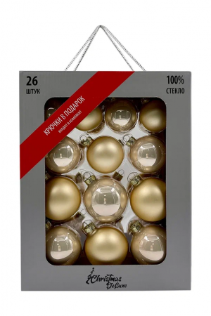 Набор стеклянных шаров Шампань 26 шт., Christmas DeLuxe (86450)