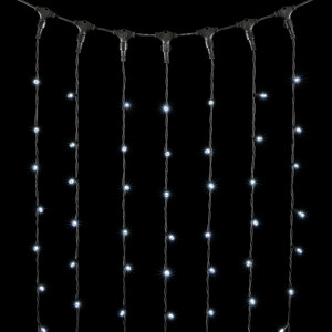 Светодиодный занавес Sealed с супер-мерцанием 2*3 м., 220V., 600 холодных белых LED ламп, черный каучук, Beauty Led (LL602ABL-1-2W)