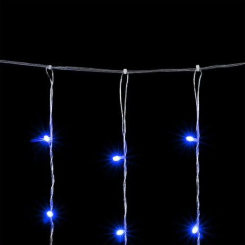 Светодиодный занавес 2*2 м., 400 синих LED ламп, облегченный, прозрачный провод ПВХ, LTC (PCL400NOT-10-2B)