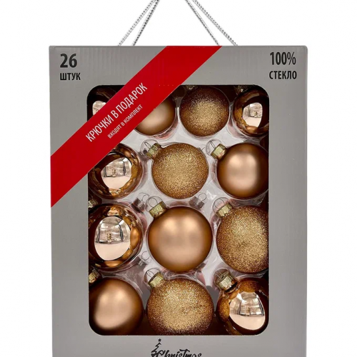 Набор стеклянных шаров Карамельный 26 шт., Christmas DeLuxe (86781)