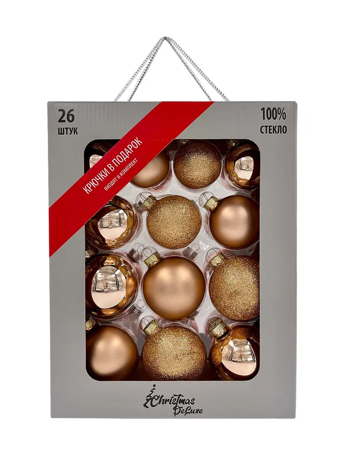 Набор стеклянных шаров Карамельный 26 шт., Christmas DeLuxe (86781)