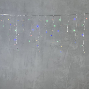 Светодиодная бахрома 4,9*0,5 м., 240 разноцветных LED ламп, прозрачный провод ПВХ, Beauty Led (PIL240-10-2M)