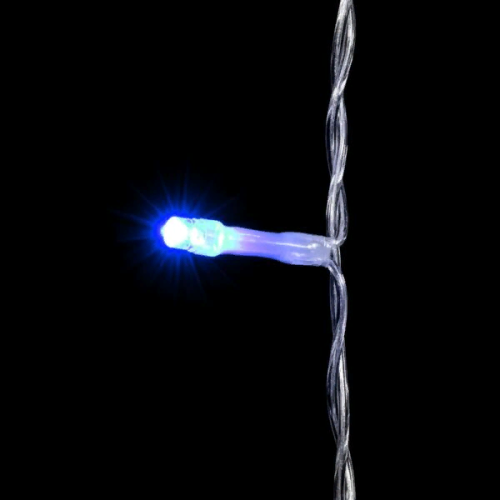  Светодиодный занавес 2*2 м., 400 разноцветных LED ламп, облегченный, прозрачный провод ПВХ, LTC (PPCL400NOT-10-2M)