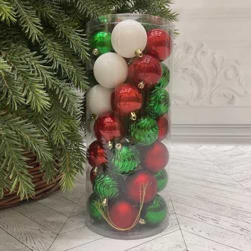 Набор пластиковых шаров Калейдоскоп 60 мм., 35 шт., Christmas DeLuxe (89286)