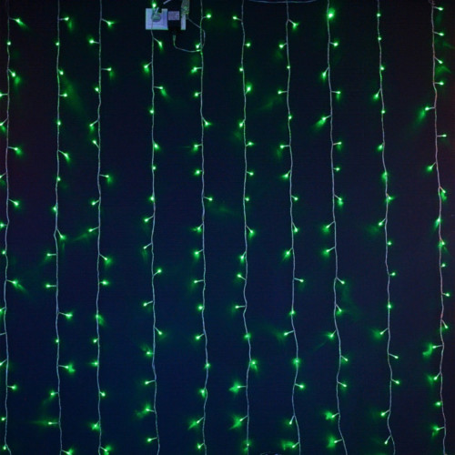 Светодиодный RGB занавес Хамелеон 1.5*2 м., 220V, 200 разноцветных LED ламп, прозрачный ПВХ провод, Rich LED (RL-CS1.5*2-T/ARGB)