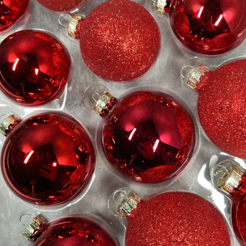 Набор стеклянных шаров Классический красный 42 шт., Christmas DeLuxe (87162)