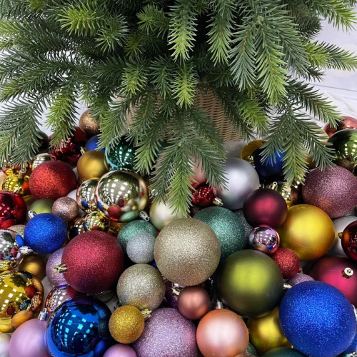 Набор пластиковых шаров Гамма 46 шт, серебро, Christmas DeLuxe (88021)