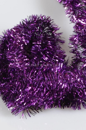 Мишура цвет фиолетовый, диаметр 100 мм., длина 3 м., ЕлкиТорг (M100purp)