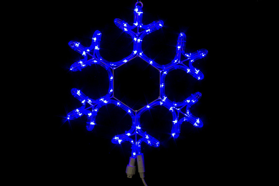 Светодиодная снежинка с мерцанием 40 см., синий, Winner Light (9053-40B)