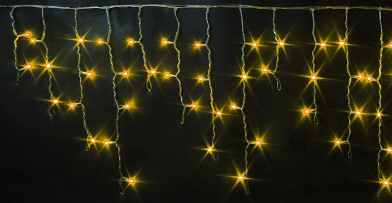 Светодиодная бахрома 3*0.5 м., 220V, 112 желтых LED ламп, прозрачный силиконовый провод, Rich LED (RL-i3*0.5-T/Y)
