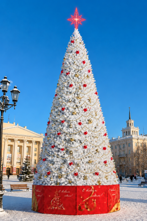 Уличная каркасная елка Уральская Люкс 27 м., ПВХ, белая, ЕлкиТорг (3002700)