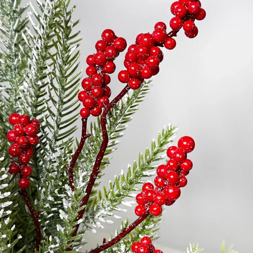 Новогодняя настольная композиция с красными ягодами 35 см., Christmas DeLuxe (89296)