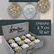Набор стеклянных кедровых шишек 7 см., 12 шт., белый/шампань, Christmas DeLuxe (14724)