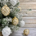 Набор стеклянных кедровых шишек 7 см., 12 шт., белый/шампань, Christmas DeLuxe (14724)