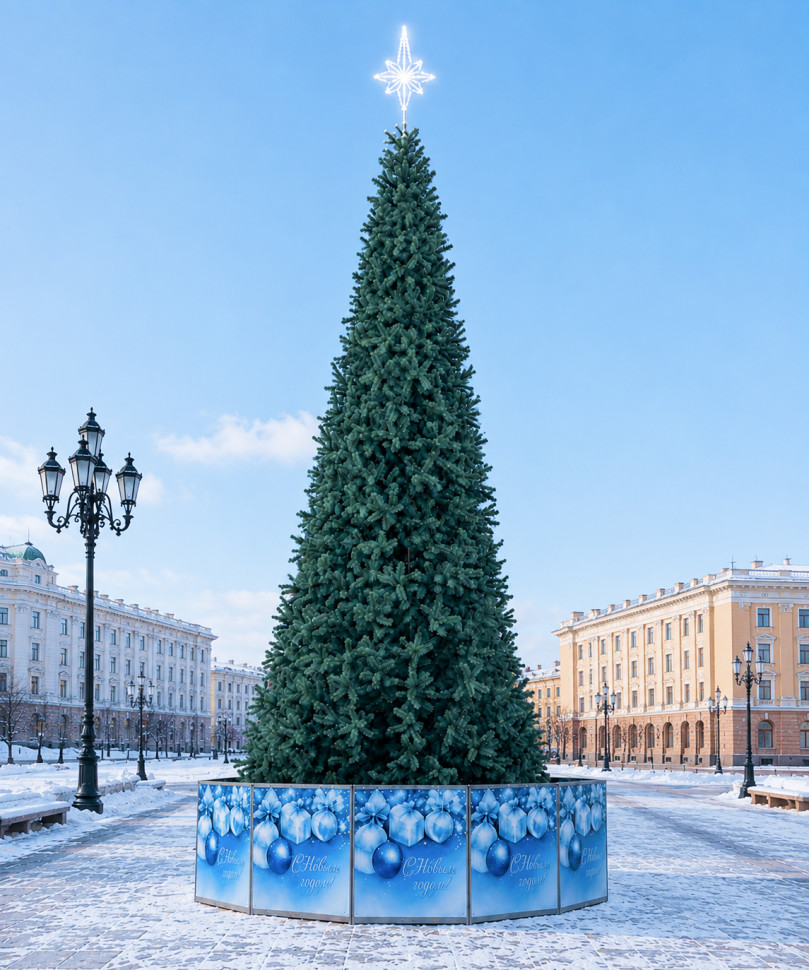 Уличная ствольная елка Альпийская Люкс 14 м., ПВХ, изумрудная, ЕлкиТорг (3021400)
