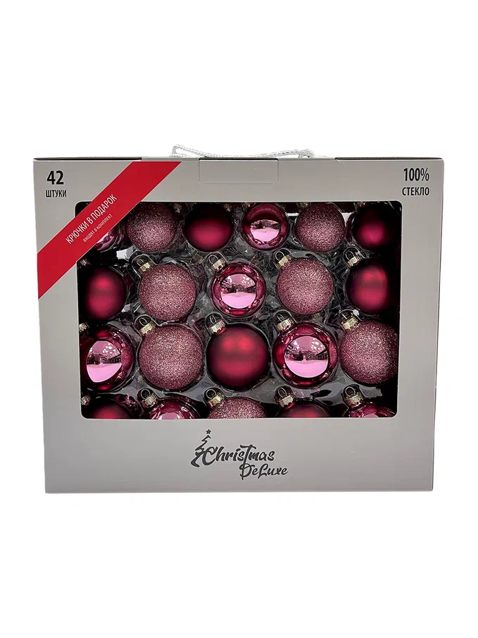 Набор стеклянных шаров Ягодный смузи  42 шт., Christmas DeLuxe (87165)