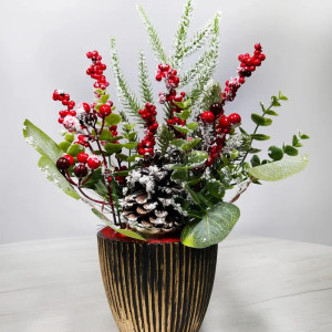 Новогодняя настольная композиция в кашпо 35 см., Christmas DeLuxe (89299)