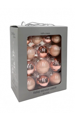 Набор стеклянных шаров Розовый, 26 шт., Christmas DeLuxe (83123-86455)