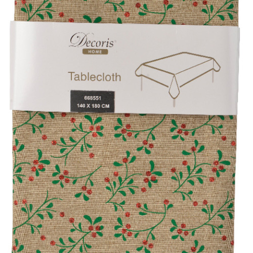 Новогодняя скатерть Лесная ягодка,140х180 см.,  Kaemingk (668551/1)
