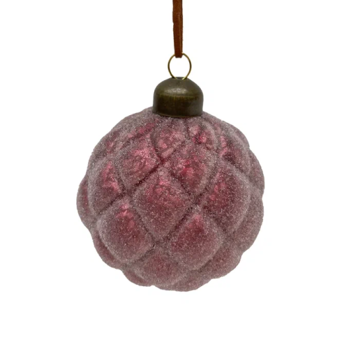 Набор винтажных стеклянных шаров Клюква в сахаре 80 мм., бордо, 9 шт., Christmas DeLuxe (130360)