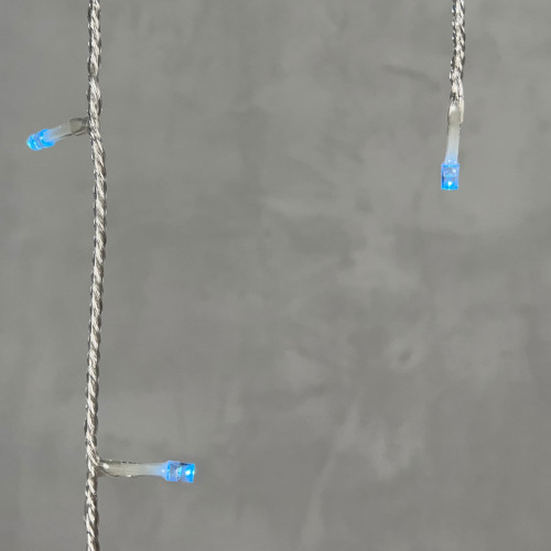 Светодиодная бахрома 3*0.5 м., 3 батарейки типа D 4.5V, 100 LED ламп синего цвета, прозрачный силикон, LTC (ECC100-10-8B)