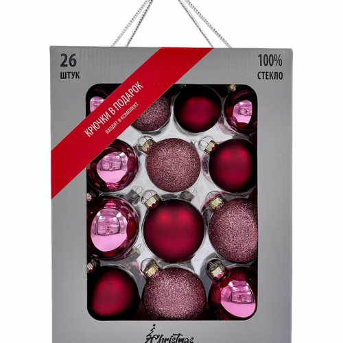 Набор стеклянных шаров Ягодный Смузи 26 шт., Christmas DeLuxe (84496-86778)    