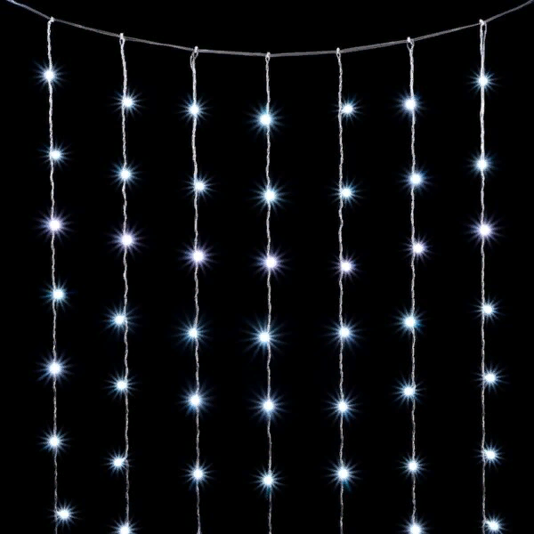  Светодиодный занавес 2*2 м., 400 белых LED ламп, облегченный, прозрачный провод ПВХ, LTC (PCL400NOT-10-2W)