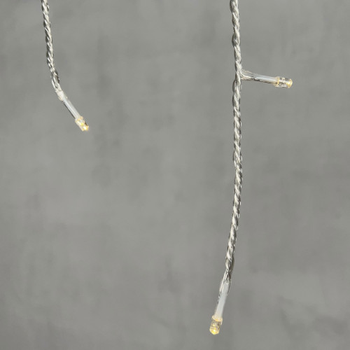 Светодиодная гирлянда бахрома 3*0.5 м., 3 батарейки типа D 4.5V, 100 LED ламп цвета шампань, прозрачный силикон, LTC (ECC100-10-8CH)