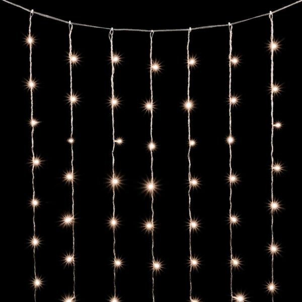 Светодиодный занавес 2*2 м., 400 теплых белых LED ламп, облегченный, прозрачный провод ПВХ, LTC (PCL400NOT-10-2WW)