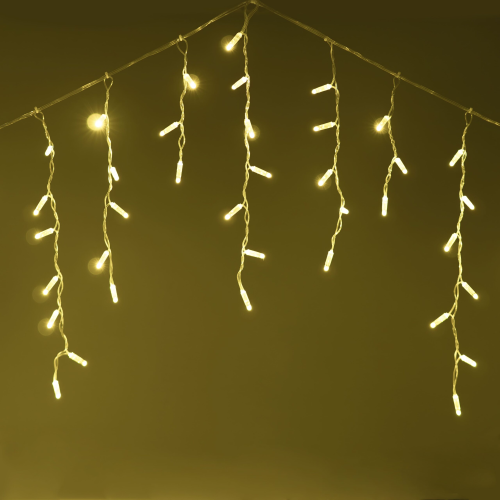 Светодиодная бахрома 3,1*0,5 м., 120 LED, шампань, статика, прозрачный провод ПВХ, LTC (PIL120CAP-10-2CH)