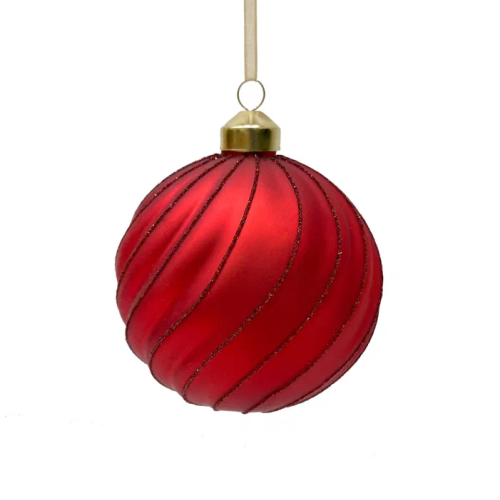 Набор винтажных стеклянных шаров Старинный вальс 100 мм., алый, 6 шт., Christmas DeLuxe (13026)