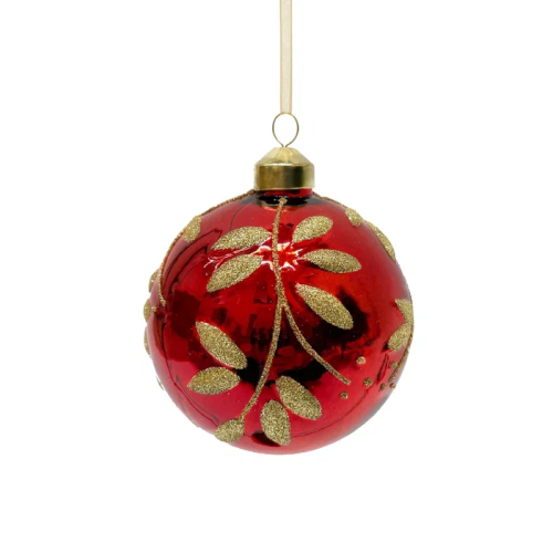 Набор винтажных стеклянных шаров Старинный вальс 100 мм., алый, 6 шт., Christmas DeLuxe (13026)