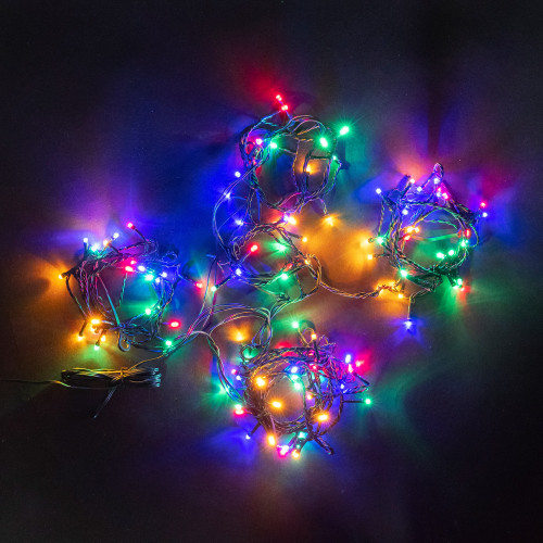 Светодиодная гирлянда Пятиминутка для ели высотой 1.8 м., 168 разноцветных LED ламп, зеленый ПВХ, Beauty Led (GFM168C-14-1M) 