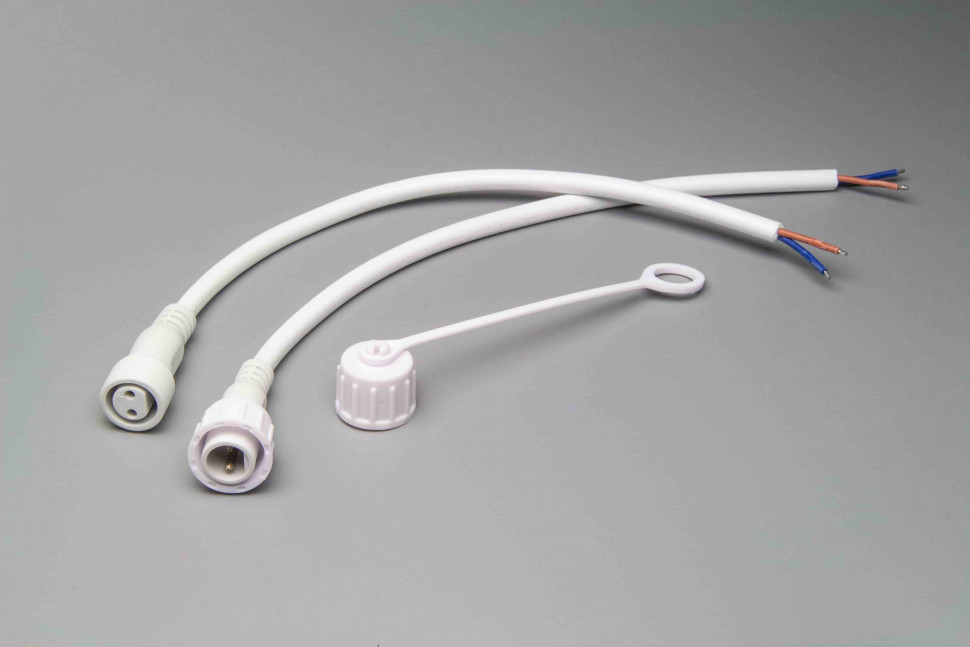 Коннектор папа-мама, 2 pin, белый, Teamprof (TPF-MF2-60/2-W)