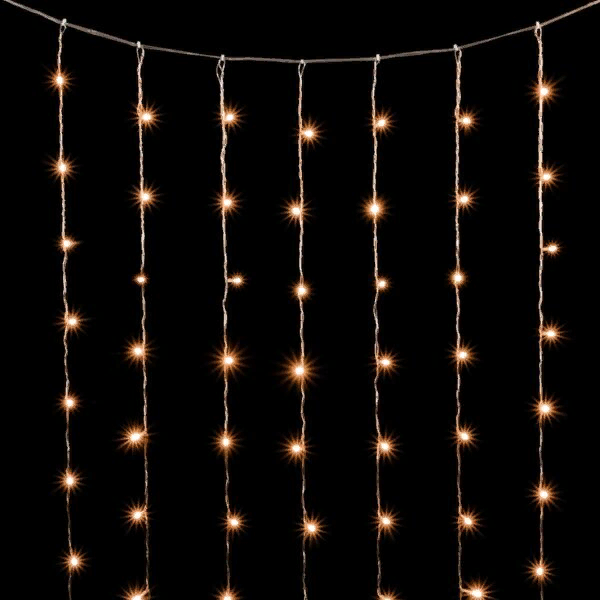 Светодиодный занавес 2*3 м., 600 теплых белых LED ламп, облегченный, прозрачный провод ПВХ, LTC (PCL600NOT-10-2WW)