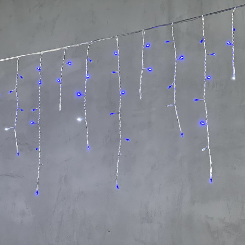 Светодиодная бахрома 4,9*0,5 м., 240 синих LED ламп, мерцание, прозрачный провод ПВХ, Beauty Led (PIL240BLW-10-2B)