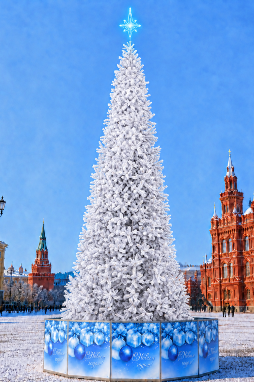 Уличная ствольная елка Альпийская Люкс 9 м., ПВХ, белая, ЕлкиТорг (303900)