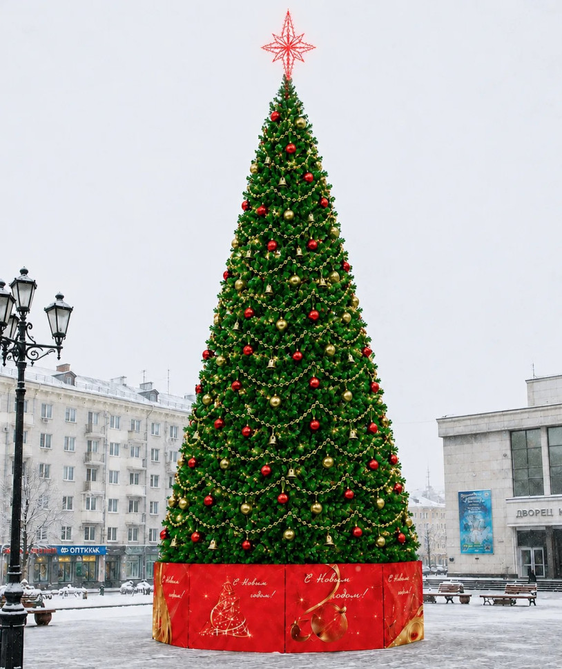 Уличная каркасная елка Уральская Люкс 29 м., ПВХ, зеленая, ЕлкиТорг (2972900)