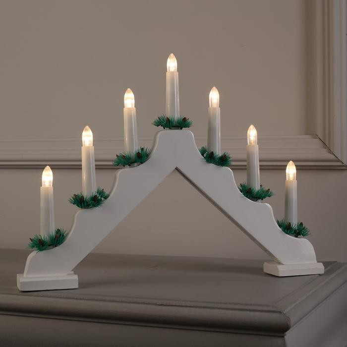 Светодиодная Рождественская горка 39×29× 4.5 см., дерево, 220 В, Luazon Lighting (4357282)