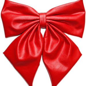 Елочное украшение Бант, 300 мм., красный, Эко-кожа, ПромЕлка (БТ3-300RED)
