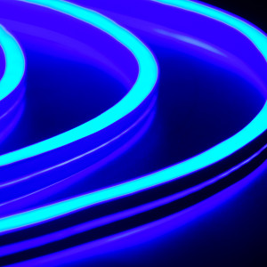 Неон гибкий двусторонний 8*16 мм., 220В, синие LED лампы 120 шт на 1 м, бухта 50 м, Teamprof (TPF-FX816D-120-220V-W/B)