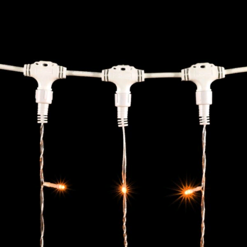 Светодиодный занавес 2*2 м., 400 желтых LED ламп, прозрачный провод ПВХ, LTC (PCL402-10-2Y)